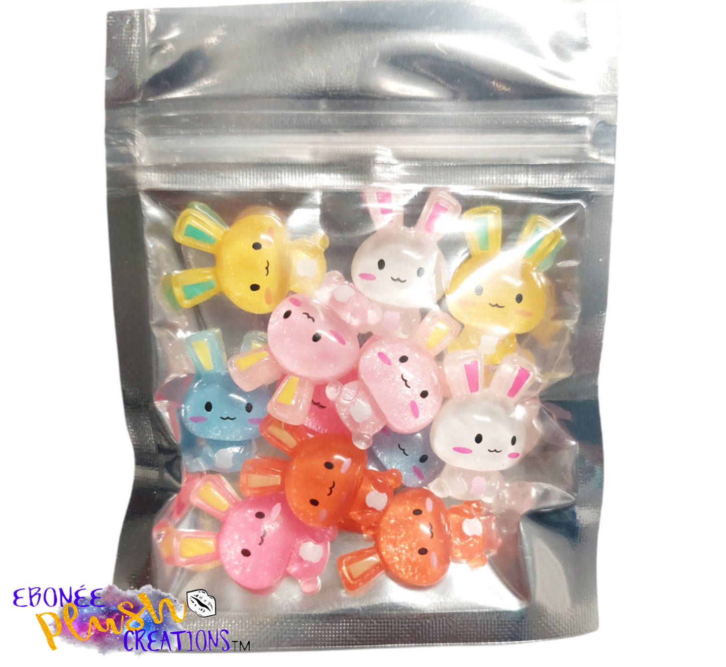 Kawaii Sitting Bunnies Nail Charms
