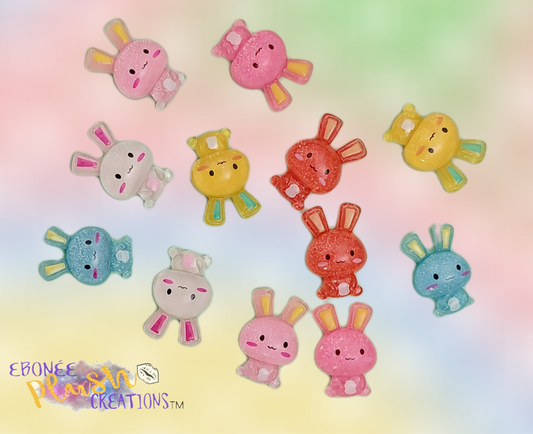 Kawaii Sitting Bunnies Nail Charms